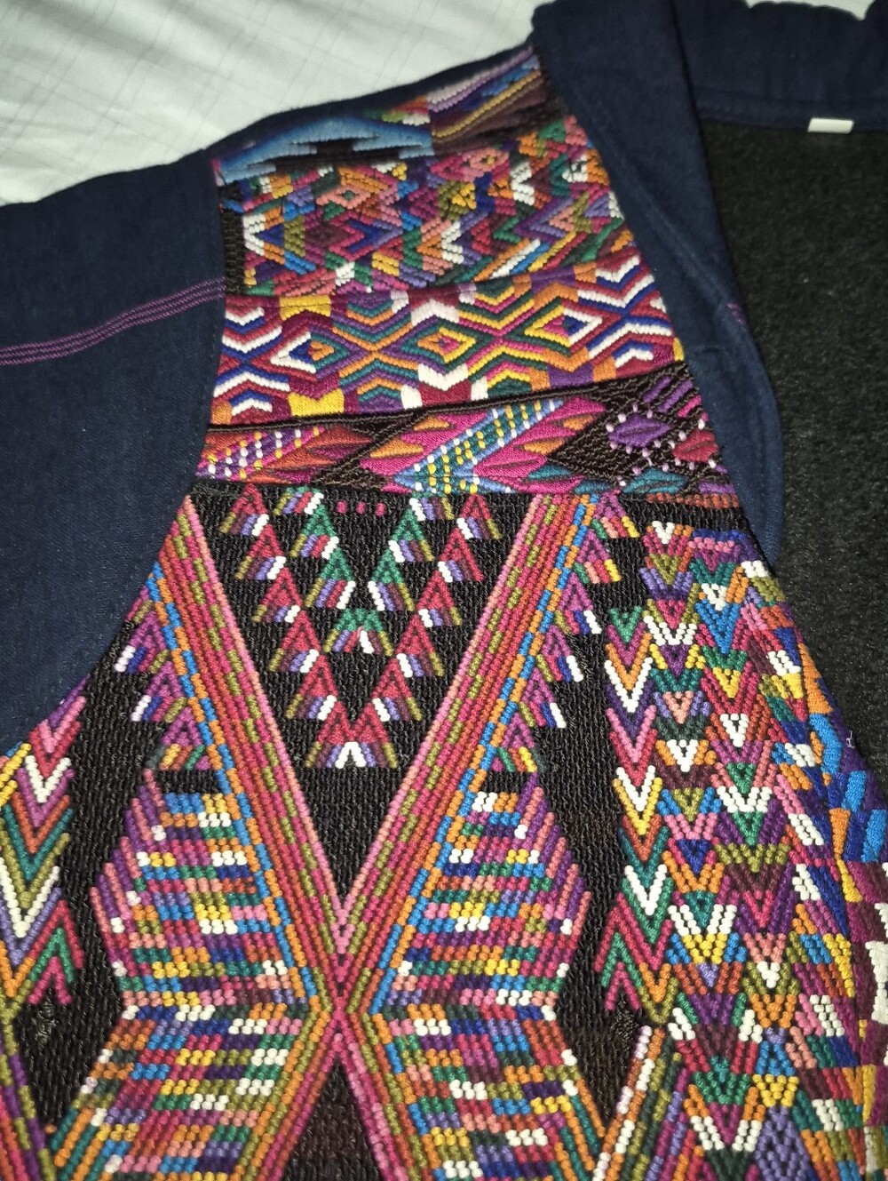 Embroidered Boho Jacket Unique One of a Kind Guatemalan Handwoven Art - Picture 4 of 8